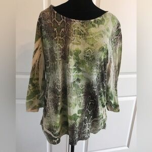 Animal print pull on top by Chicos. Size 2